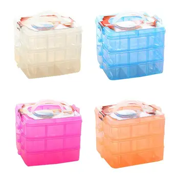 

4pcs Transparent Jewelry Storage Box 3 Layers 18 Grids Transparent Pill Case Mini Storage Box Home Organizer