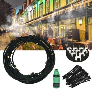 

5M-20M System Outdoor Drip irrigation Misting Cooling System Kit for Greenhouse Garden Patio Waterring Irrigation Mister Line
