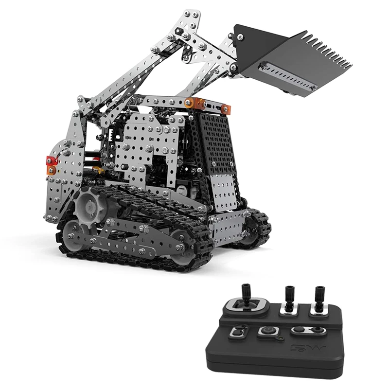 

RC Truck Building Kits Remote Control Truck 2.4G 10 Channel Metal RC Bulldozer Construction Vehicle DIY Assembly DIY RC Forklift
