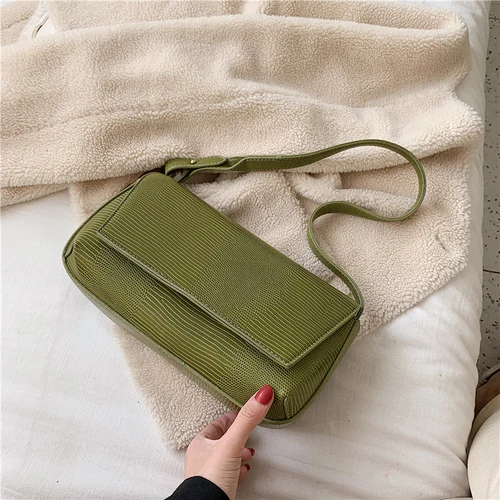 IVog New Arrival Everyday Female Small Black Messenger Crossbody Handbag Leather gg Fashion Hand Bags for Women - Цвет: Зеленый
