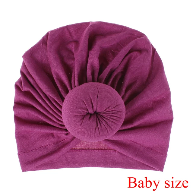 Fashion Mommy and Baby Cotton Round Ball Flower Hat Women Caps Girls Newborn Turban Knot Kids Adult Headwear Hair Accessories 8baby size