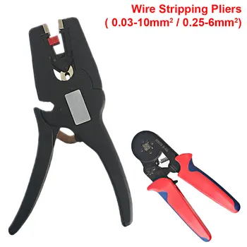 

0.25-10mm2/ 0.25-6mm2 AWG Crimping Pliers Terminals Cutting Pliers Kit Self-Adjusting Tool Electrical Crimping Tool HSC8