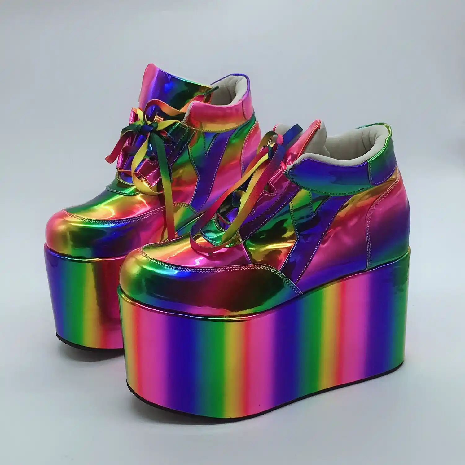 rainbow high heel boots