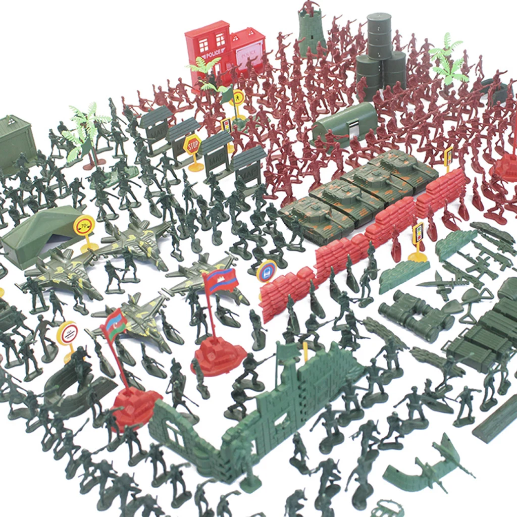 330 Pieces Army Base Set 4cm Soldiers & Accessories - Tanks, Fighter & More