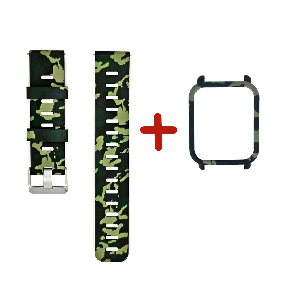 2 в 1 для Amazfit Bip ремешок для часов+ защитный чехол для ПК чехол для часов защитная рамка для Huami Amazfit Bip аксессуары