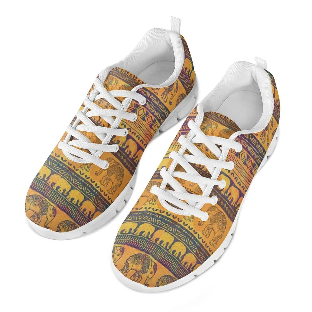Fashion 3D Cartoon Elephant Aztec Prints Flats Shoes Lace Up Mesh Sneakers  For Teenage Girls Brand Design Woman Running Shoes|Running Shoes| -  AliExpress