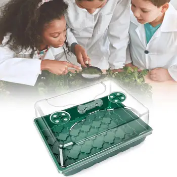 

24 Cells Plant Seeds Germination Tray Nursery Pot Flower Pot with Lids Hydroponic Grow Box Seedling Tray with Breather Hole