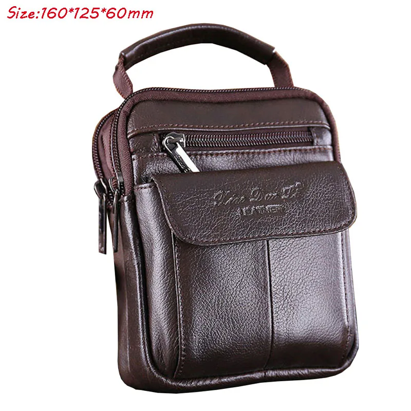 Мужские сумки из натуральной воловьей кожи, сумка-мессенджер на плечо, сумка через плечо, поясная сумка, поясная сумка, мужская сумка-тоут, кошелек - Цвет: Coffee A