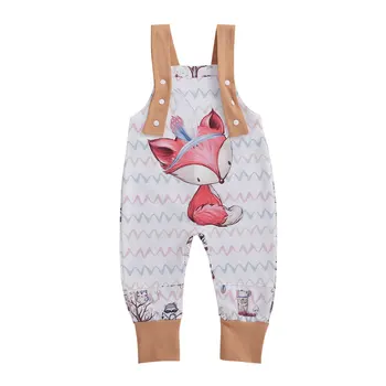 

2020 0-4M Lovely Infant Baby Animal Romper Soft Cotton Clothes Belt Sleeveless Cartoon Wave Print Backless Jumpsuit Playsuit