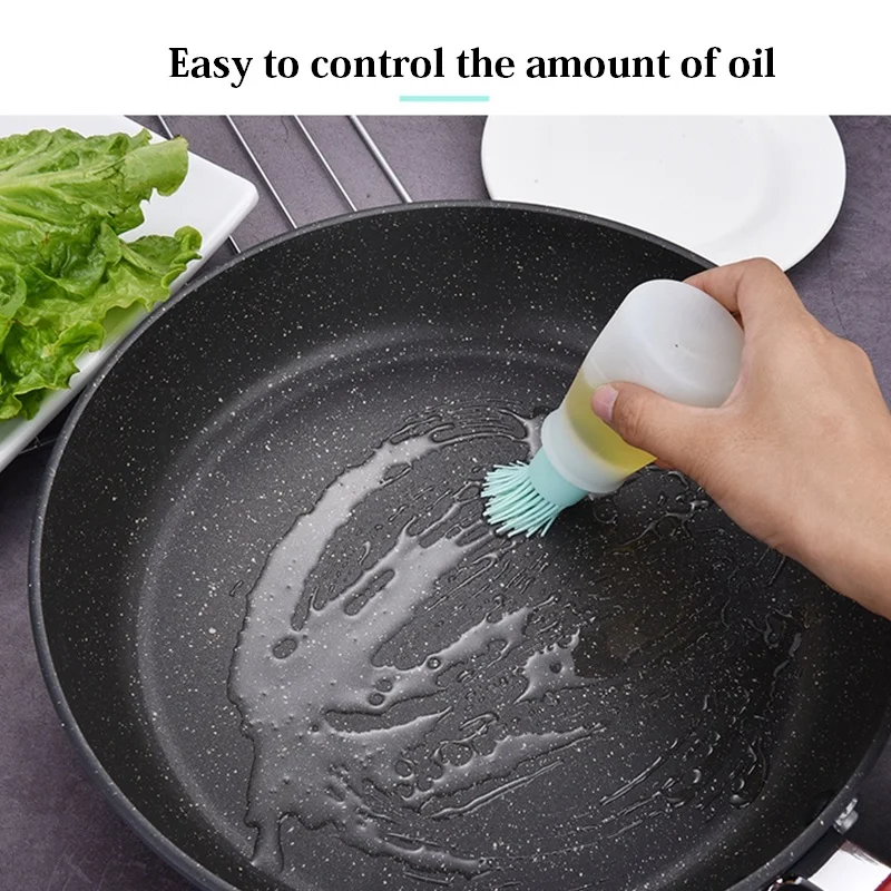2 In 1 Portable Silicone Oil Brush With Bottle Lecythus Pastry Cake Baking Accessories BBQ Basting Tool Kitchen Cooking Gadgets