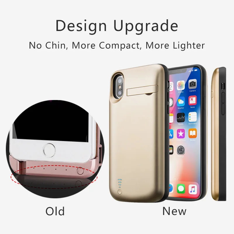 Чехол для аккумулятора чехол зарядки iPhone XS X XR Max внешний аккумулятор 5000 мАч|Чехлы