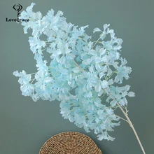 Шелковый Вишневый Искусственный цветок для свадьбы, домашний декор, пластиковый стебель, рукоделие, свадебная АРКА, декор для свадьбы, вишневый цвет, искусственный Флор