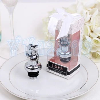 

20pcs LOVE Wine Stopper Pourer Dumping Wine Funnel Bottle Pourer Wedding decoration Gifts Plug Tools + DHL Free Shipping