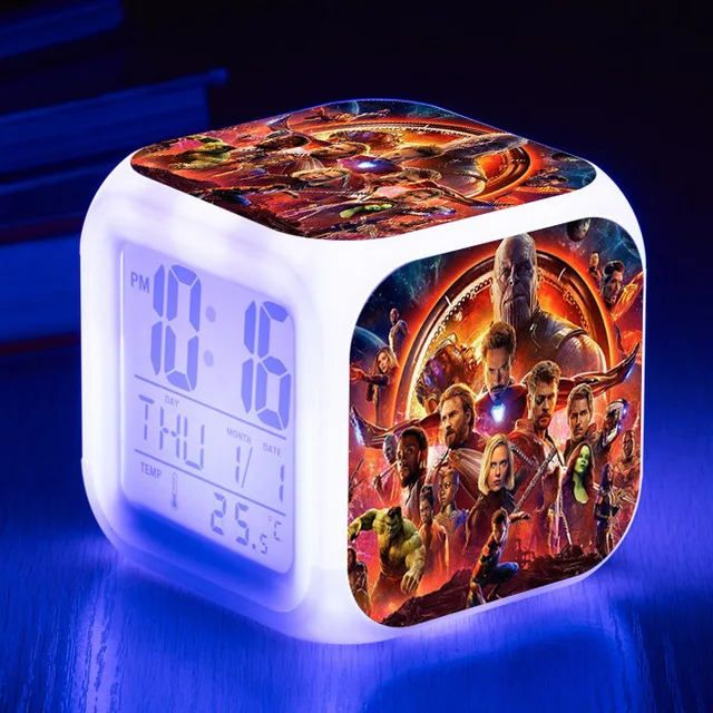 

LED Alarm Clock Colorful Flash Desk Light Marvel Avengers Endgame Figuras Avengers End Game Figma Iron Man Hulk Figure Toys