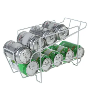 

Kitchen Iron Rack Can Beer Beverage Soda Dispenser Drink Rack Holder Organizer Refrigerator Storage Holder