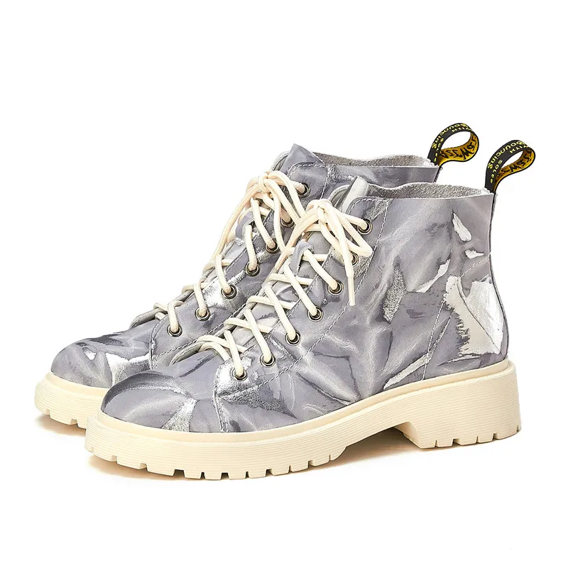 ASUMER new genuine leather boots women round toe ankle boots for women mixed colors autumn winter boots women