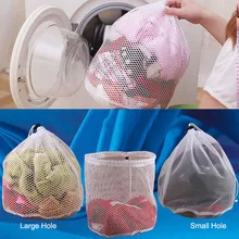 

4 Size Fine Coarse Mesh Drawstring Bra Underwear Socks Foldable Mesh Laundry Bag Household Clothes Laundry Care Accessories