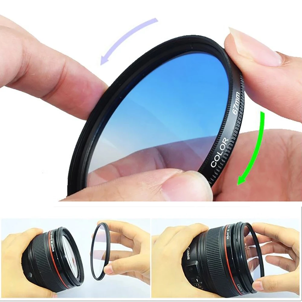 37mm-77mm Lens Filter Gradient ND Filter Full Color ND2 4 8 UV Soft Focu Star 4 6 8 For GoPro Canon Nikon Sony Lens accessories camera lens filter uv filter photography filter color filter