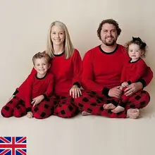 Рождественский пижамный комплект для всей семьи, Семейный комплект одежды в клетку для женщин, мужчин и детей, одежда для сна, подарок для сна