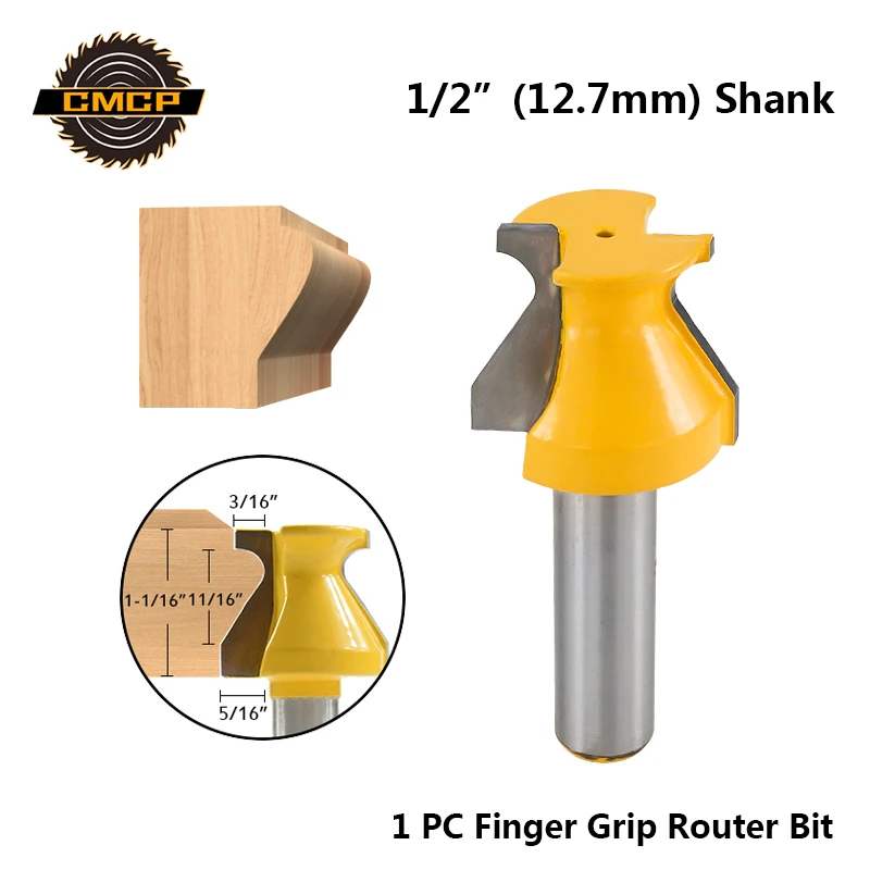 Free Shipping 1pc 1/2" Shank Door Lip Finger Grip Router Bit For Cabinet Doors Carbide Lock Miter Router Bit Wood Milling Cutter