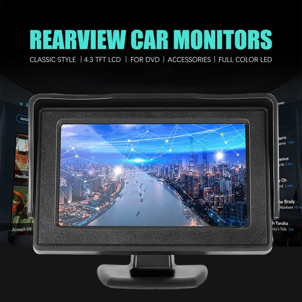 4,3 дюймов TFT lcd автомобильные мониторы заднего вида для DVD gps камера заднего вида аксессуары для вождения автомобиля классический стиль
