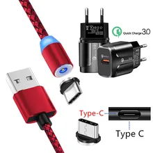 Магнитный USB QC 3,0 быстрое зарядное устройство Honor 9X10 20 Pro type C Магнитный зарядный шнур для Nokia 7,1 samsung Galaxy A50 Note 9 Meizu 16s