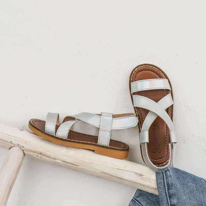 

Girls Summer Sandals Children Open-toe Soft Bottom Comfortable Sandals Toddler Kids Hooks Beach Shoes
