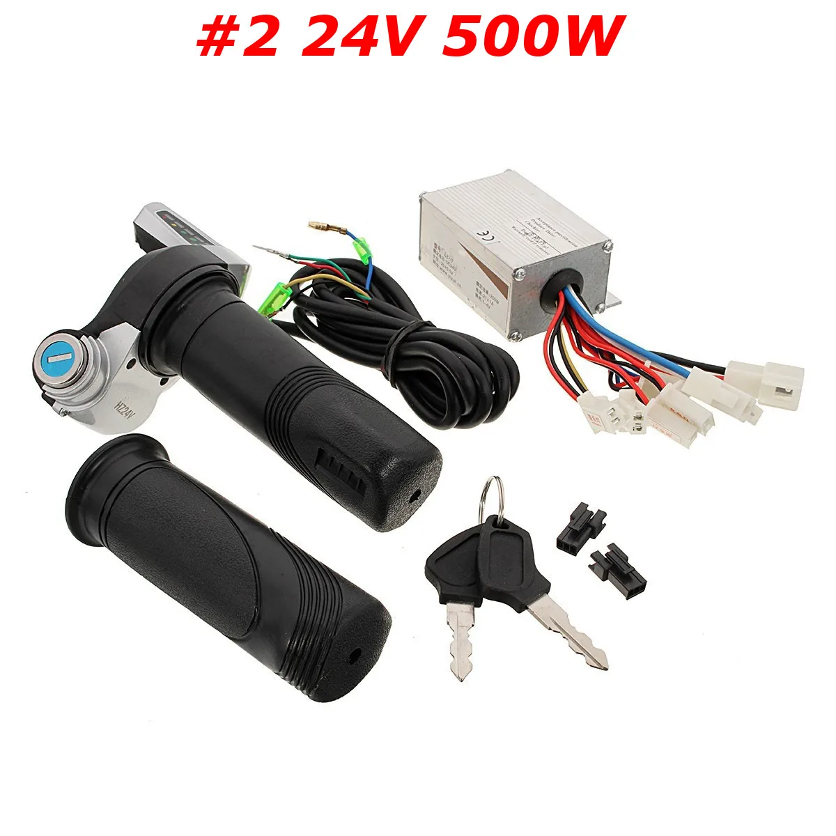 

DC 24V 500W Brushed Controller Electric Scooter Throttle Twist Grips Power Display Set