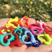 

Love Heart Shape Mixed Color Plastic Lobster Clasp Hooks Key Chain Buckle For Jewelry Making DIY Charms Bracelets Accessories