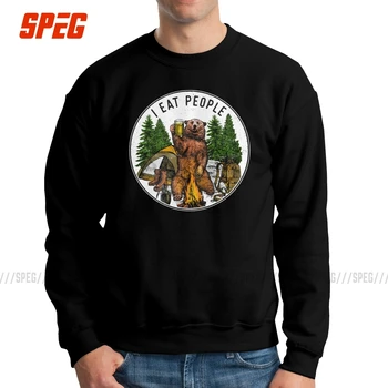 

Men I Eat People I Hate People Bear Hoodie Camping Vintage Sweatshirt 100% Cotton Pride Pullover Tops