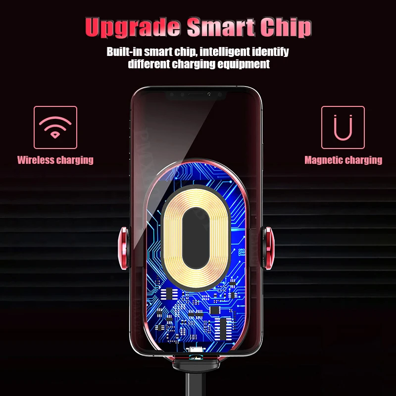 10W Automatic Clamping Wireless Charger Car Holder For iPhone 12 Pro Samsung Xiaomi Infrared Sensor Universal Phone Mount in Car