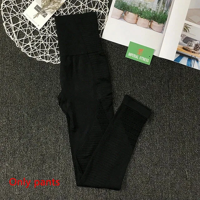 Black Pants 2 шт., бесшовный комплект для йоги, женский спортивный бюстгальтер, топ для тренировок, мягкий бюстгальтер для йоги с эффектом пуш-ап+ леггинсы для спортзала, фитнес-костюмы, набор для тренировок - Color: Black Pants