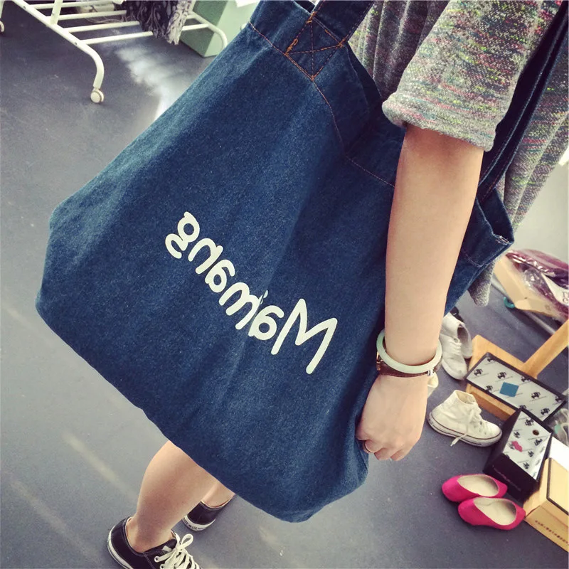 

New fashion women's canvas bag Korean shoulder bag cowboy bag street fashion women's bag
