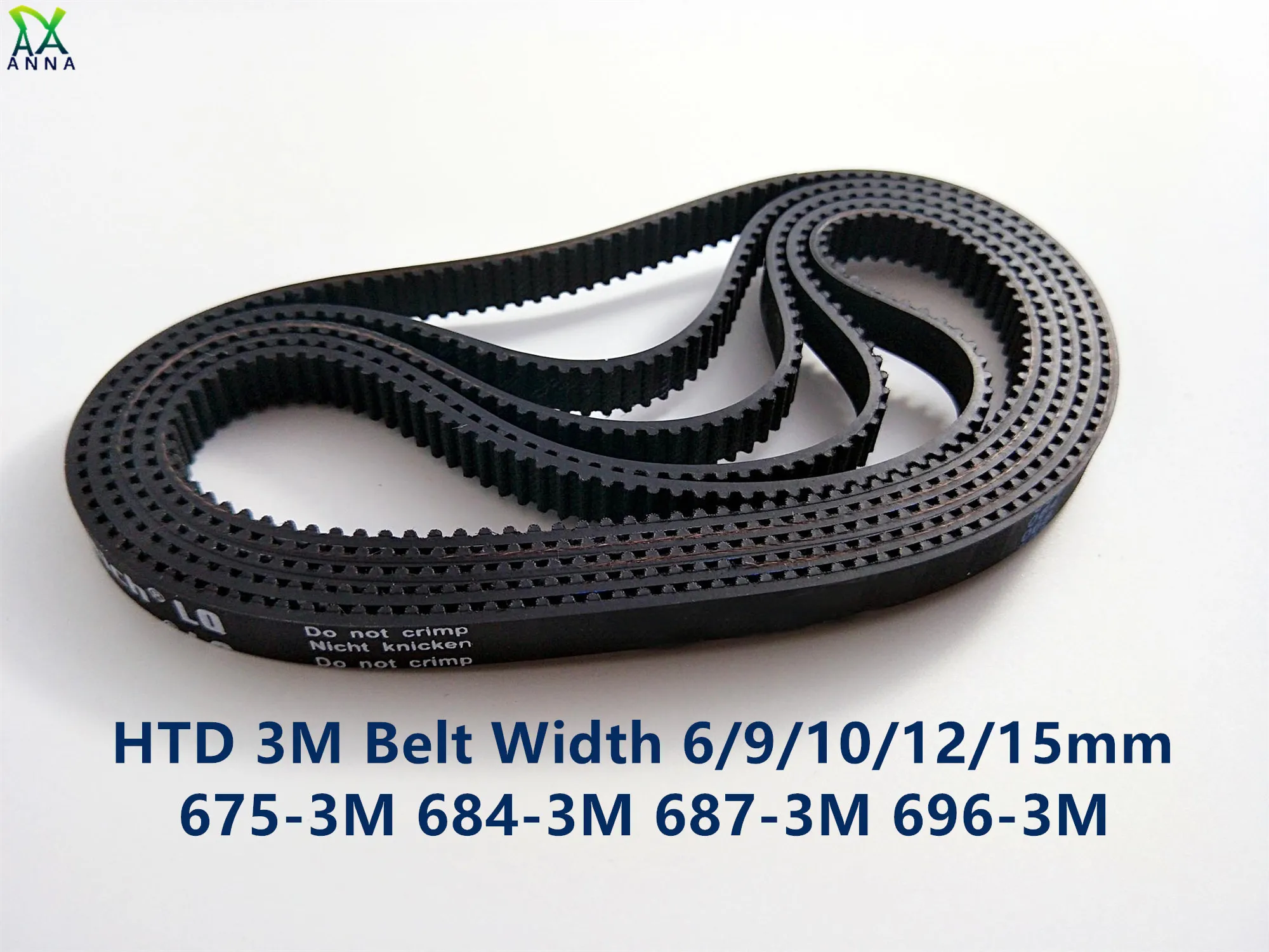 

HTD 3M Timing belt C= 675 684 687 696 width 6/9/15mm Teeth 225 228 229 232 HTD3M synchronous 675-3M 684-3M 687-3M 696-3M