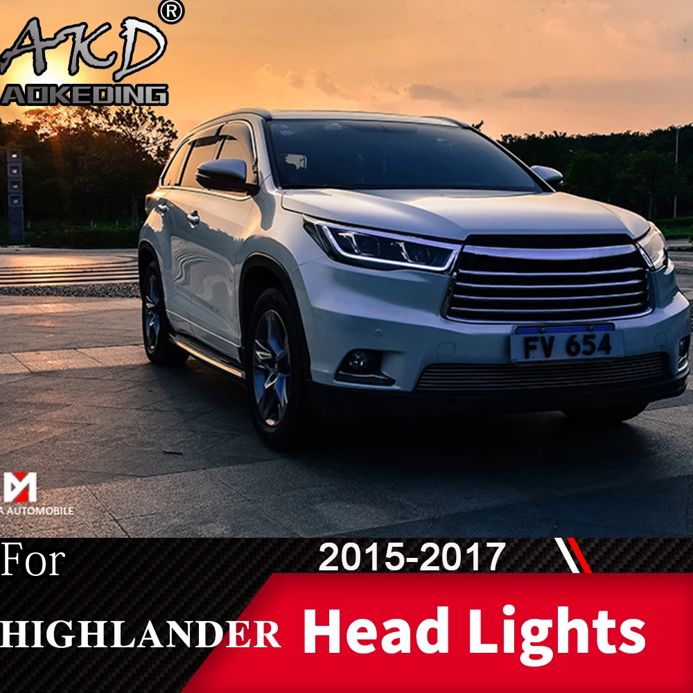 Фара для Toyota Highlander- Kluger головной светильник s противотуманный светильник s дневной ходовой светильник DRL H7 светодиодный Биксеноновая лампа автомобильные аксессуары