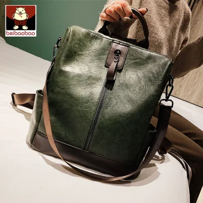 Beibaobao модный рюкзак, женская сумка, новая версия, дикая Повседневная сумка большой емкости, дорожный мягкий кожаный рюкзак CE3743
