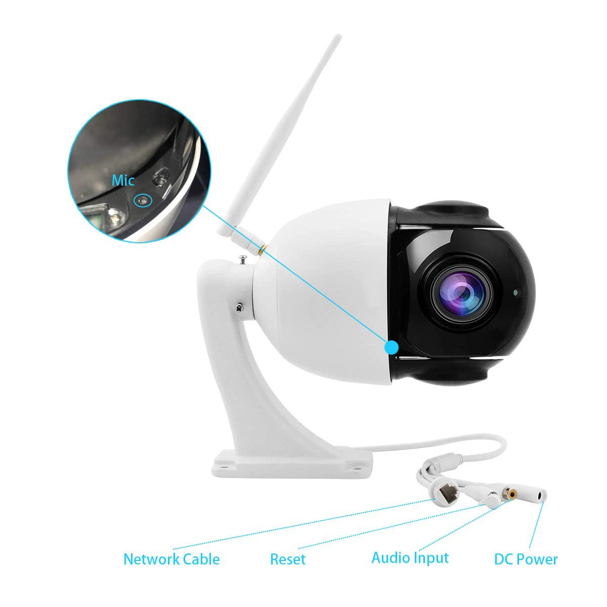 1080P WI-FI 2.0MP PTZ IP Камера панорамирования/наклона Скорость купол Камера аудио Водонепроницаемый камеры для домашней системы безопасности для видеоняни