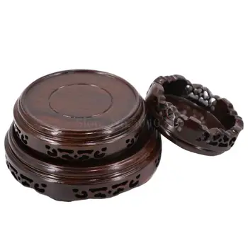 

Solid wood bracket ornaments stone stone teapot bonsai vase flower pot incense burner Buddha wood mahogany round base