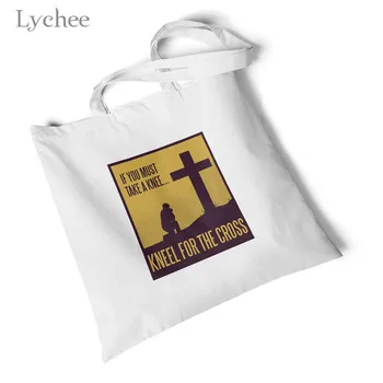 

Lychee Harajuku Environmental Women's Devil Print Canvas Bag Original White Shoulder Bags Student Handbags Casual Shopping Bags