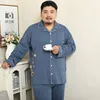 Plus Size 5XL 100% cotton men pajama sets spring Simple plaid Sleepwear men pijamas pyjamas homme casual nightwear ► Photo 2/6