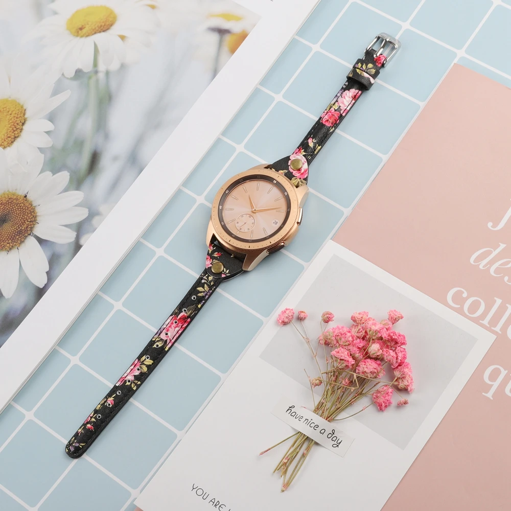 Женский ремешок для samsung Galaxy Watch Active 2 44 мм 40 мм ремешок тонкий ремешок из натуральной кожи браслет для Galaxy Watch 42 мм 46 мм