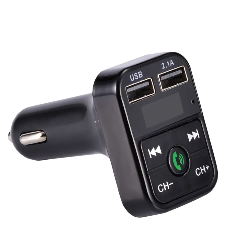black ЖК Bluetooth 5,0 автомобильный комплект громкой связи FM передатчик беспроводной аудио приемник авто MP3 плеер 2.1A двойной USB зарядное устройство - Цвет: black