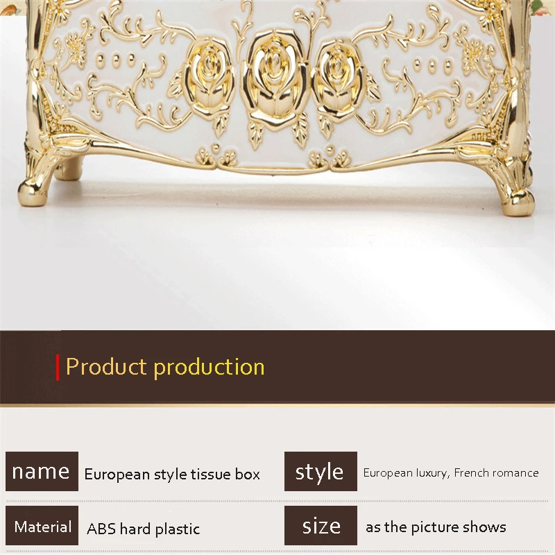 Description Picture 3 of itemCreative bedroom office desk tissue box European luxury paper box universal paper box family KTV hotel car storage paper towel