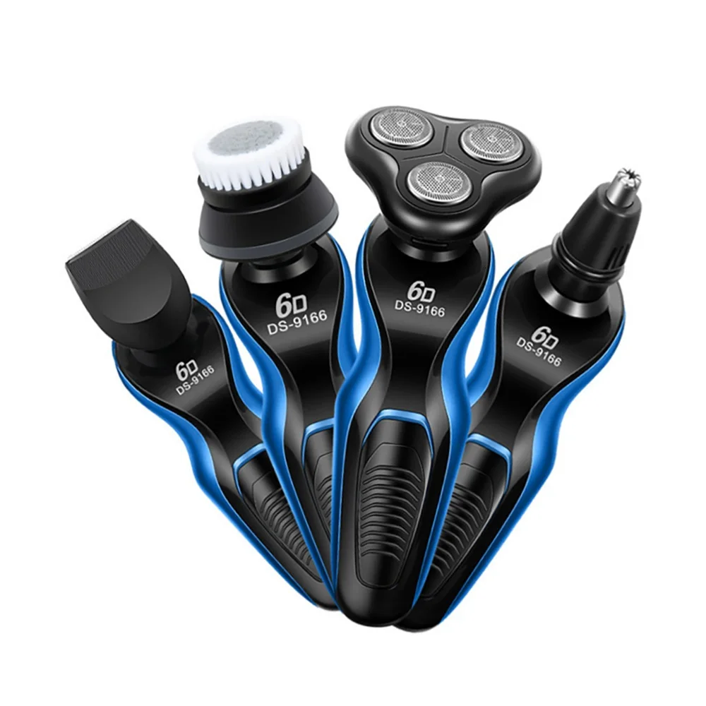 

Kondoon Electric Shavers for Men 4 In 1 Beard Trimmer 3 Blades Nose Ear Hair Trimmer Temple Hair Clipper Facial Cleaning Brush