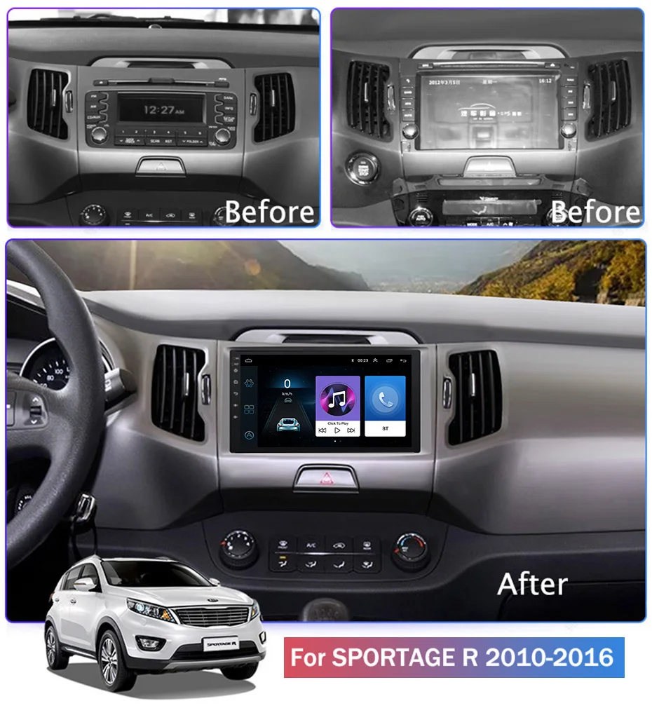 Для KIA Sportage R 2010- автомобильный Радио Мультимедиа Видео плеер навигация gps Android 8,1 аксессуары SWC BT wifi седан без dvd