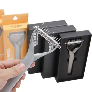 

Durable Zinc Alloy Pets Dog Stuff Puppy Rake Comb Brush Trimmer Hair Removal Dematting Grooming Tool Ergonomic Handle