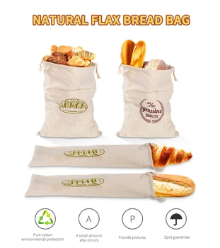 

Linen Bread Bags, Reusable Drawstring Bread BaHomemade Artisan Bread Storage Bag,Linen Bread Bags For Baguette Linen Bread Bags