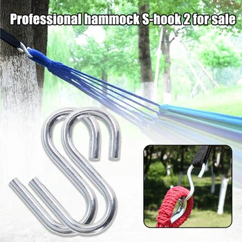 

2pcs Stainless Steel Hiking Indoor Outdoor S Shape Portable Travel Connecting Durable Camping Corrosion Resistant Hammock Hook