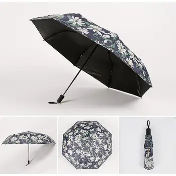 

1PC Creative UV Protective Sun Umbrella Travel Portable Folding Dual Purpose Umbrella for Women Men (Navy Blue)