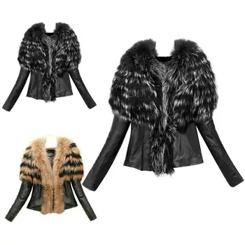 

Winter Jacket Women Thick Parka Artificial Fur Collar Coat Faux Leather Slim Women Winter Warm Jacket Coat winter coat women